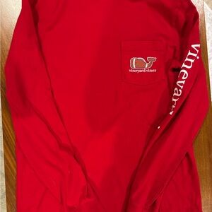 Vineyard Vines Men's Vibrant Red Long Sleeve Tee